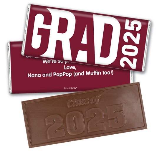 Graduation Personalized Embossed Chocolate Bar "Grad" and Year