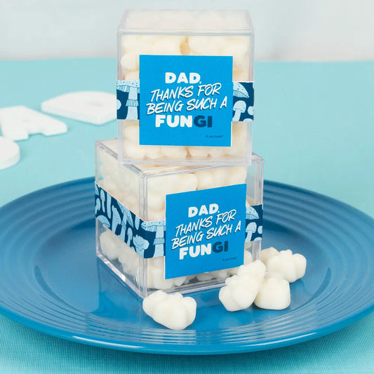 Father's Day JUST CANDY® favor cube with Gummy Bears