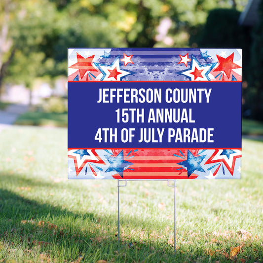 Personalized Patriotic Yard Sign and Stake