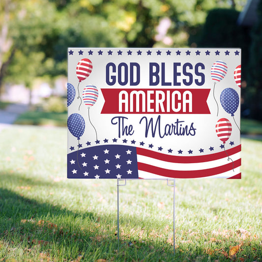 Personalized Patriotic Yard Sign and Stake - Patriotism Your Way