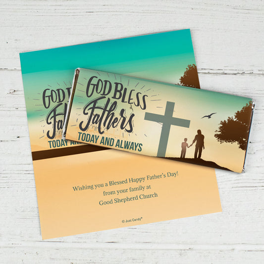 Personalized Father's Day God Bless Fathers It's Crunch Time Chocolate Bar Wrappers Only